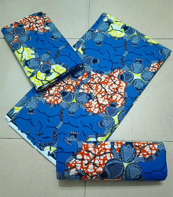Maximalist Floral Ankara Wax Print Fabric Collection, 6 Yards
