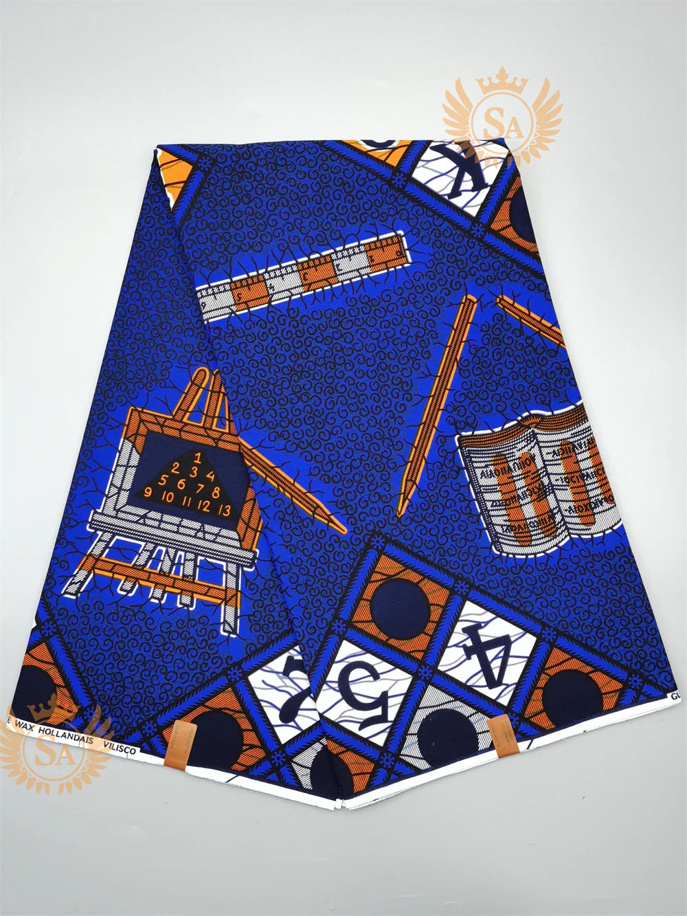 Woven Knot Ankara Wax Print Fabric Collection II – Green, Orange & Red, 6 Yards