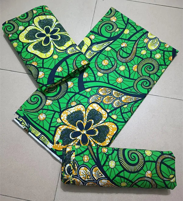 Maximalist Floral Ankara Wax Print Fabric Collection, 6 Yards