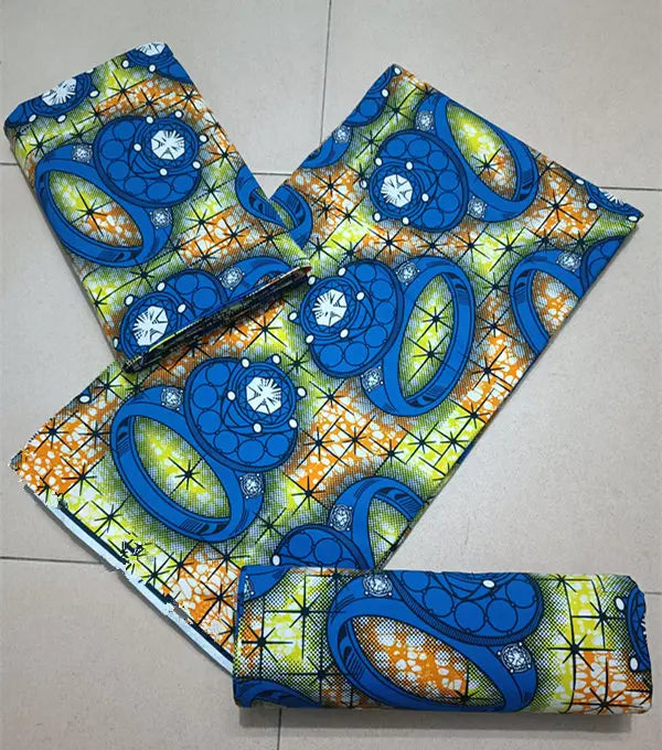Maximalist Floral Ankara Wax Print Fabric Collection, 6 Yards
