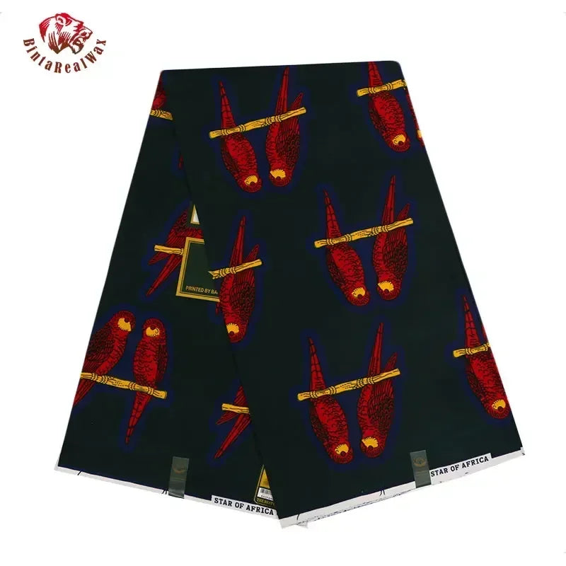 Bold Medallion Ankara Wax Print Fabric Collection – Black, Green, Plum, Tan & Amber, 6 Yards