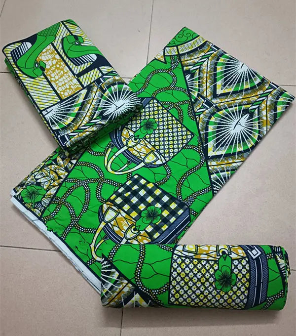 Maximalist Floral Ankara Wax Print Fabric Collection, 6 Yards