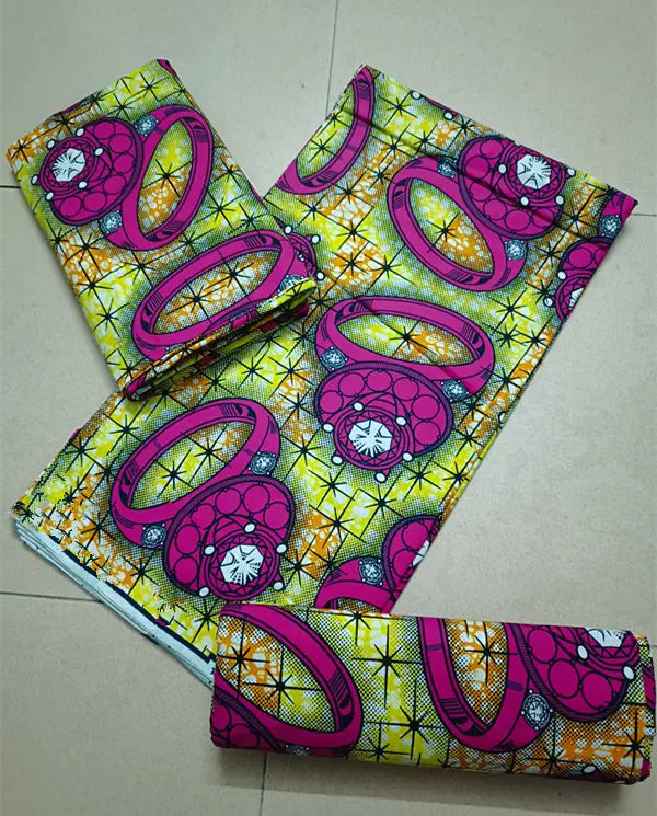 Maximalist Floral Ankara Wax Print Fabric Collection, 6 Yards