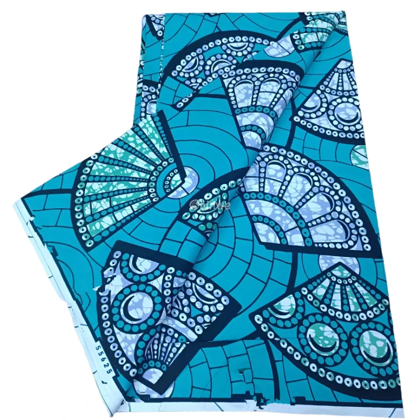 Vibrant Blue Ankara Fabric with Yellow Floral Elegance