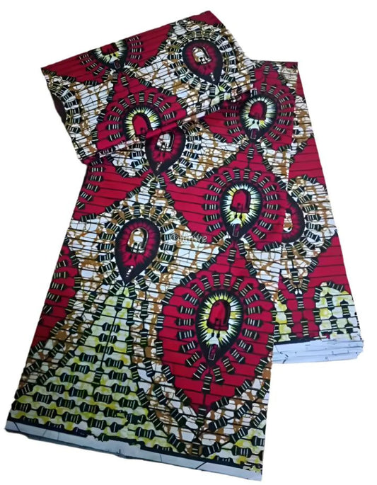 Vibrant Green and Pink Ankara Fabric with Nature-Inspired Patterns