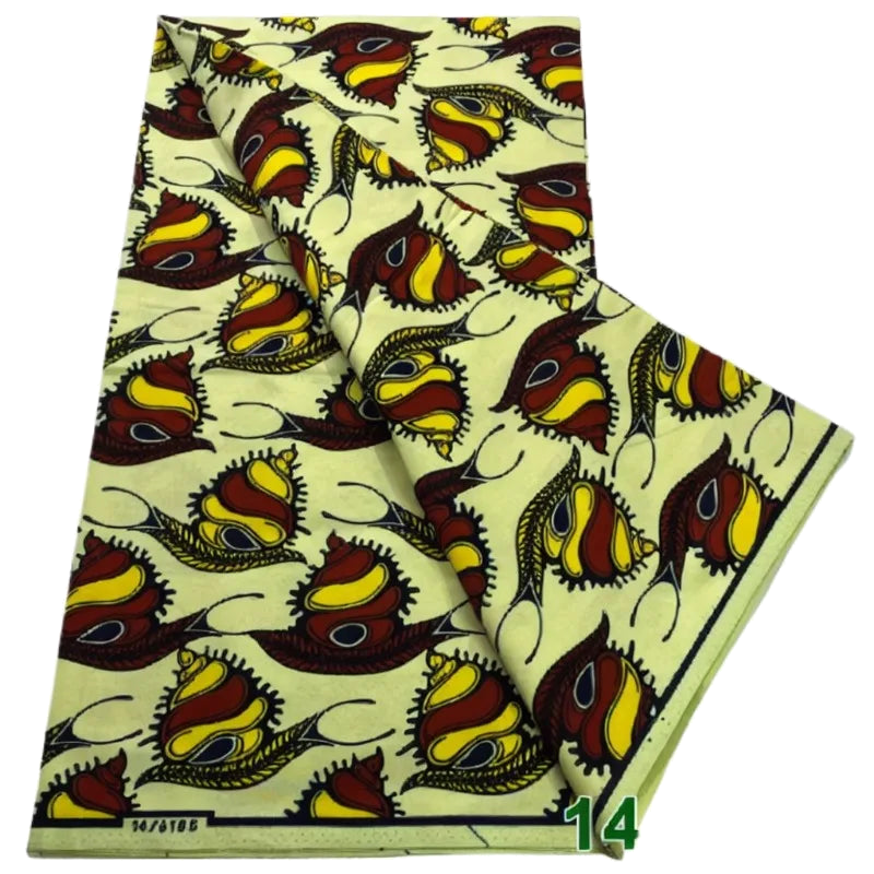 Cream & Brown Leaf Pod Ankara Real Wax Print