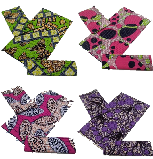 Maximalist Floral Ankara Wax Print Fabric Collection, 6 Yards