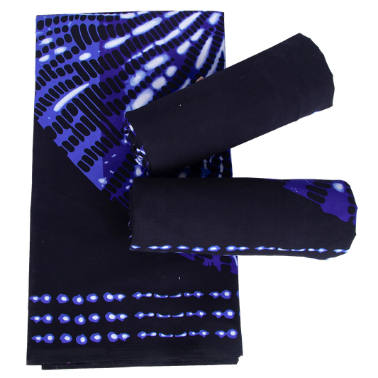 Midnight Jewel Batik Ankara Wax Print Fabric Collection, 6 Yards