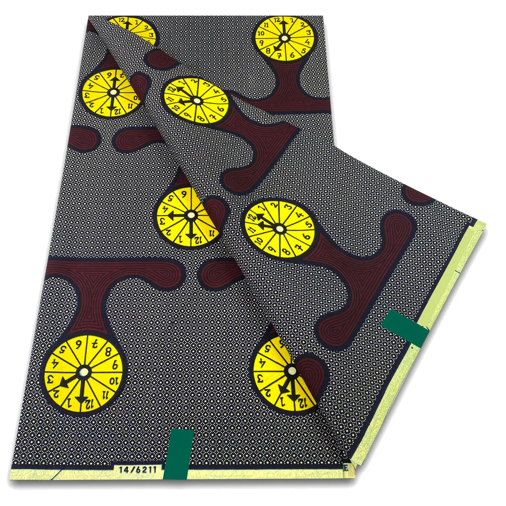 Grey citrus slice Ankara real wax print fabric