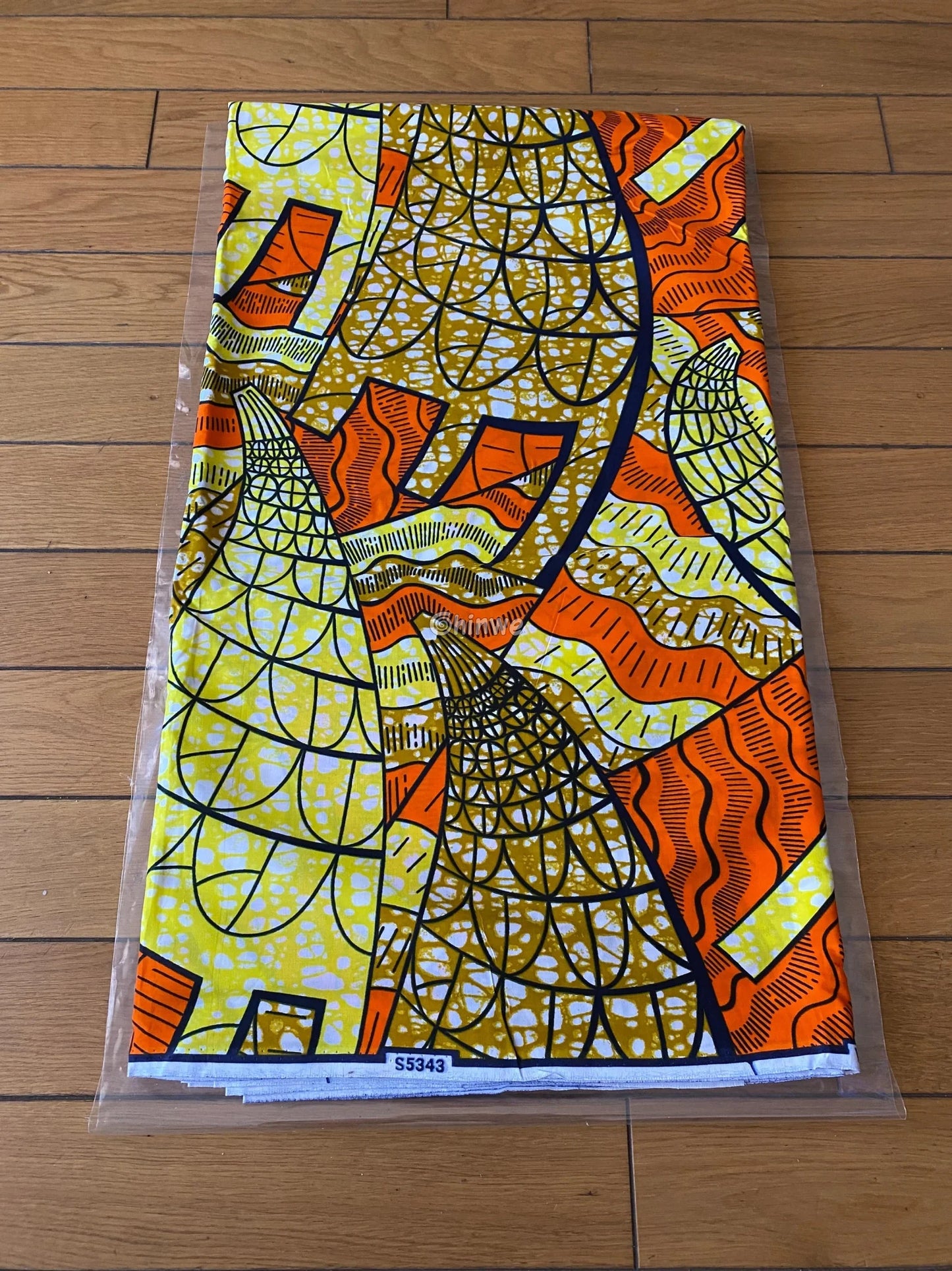 Golden Lattice and Burnt Orange Panels with Radiating Webbed Motifs on Sun-Washed Batik Yellow Base Sunburst Web Panel