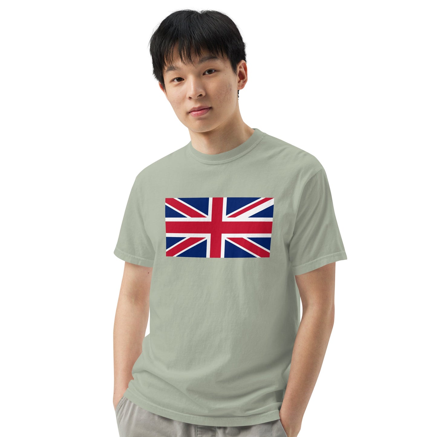true navy shirt with United Kingdom flag design, 2X large