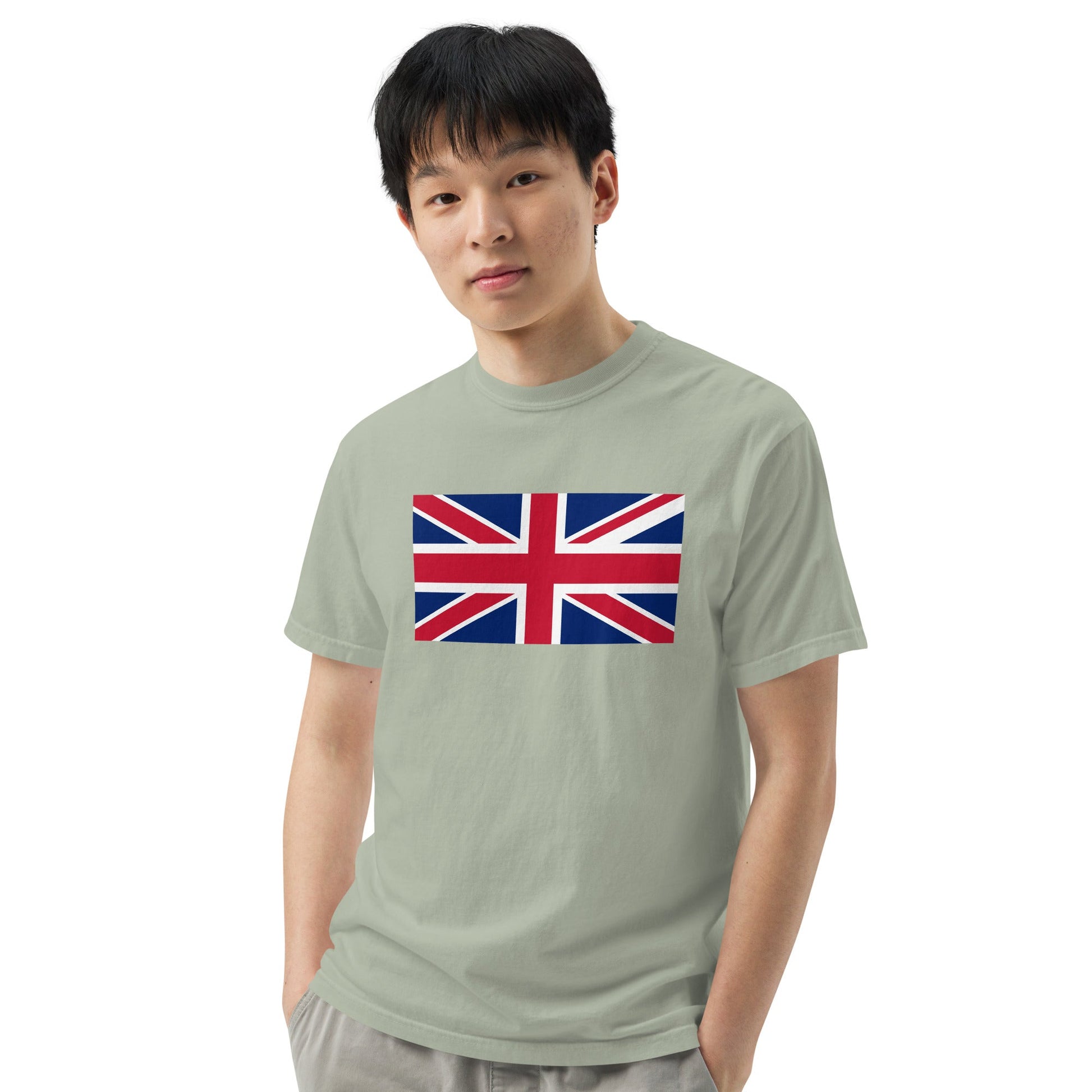 true navy shirt with United Kingdom flag design, 2X large