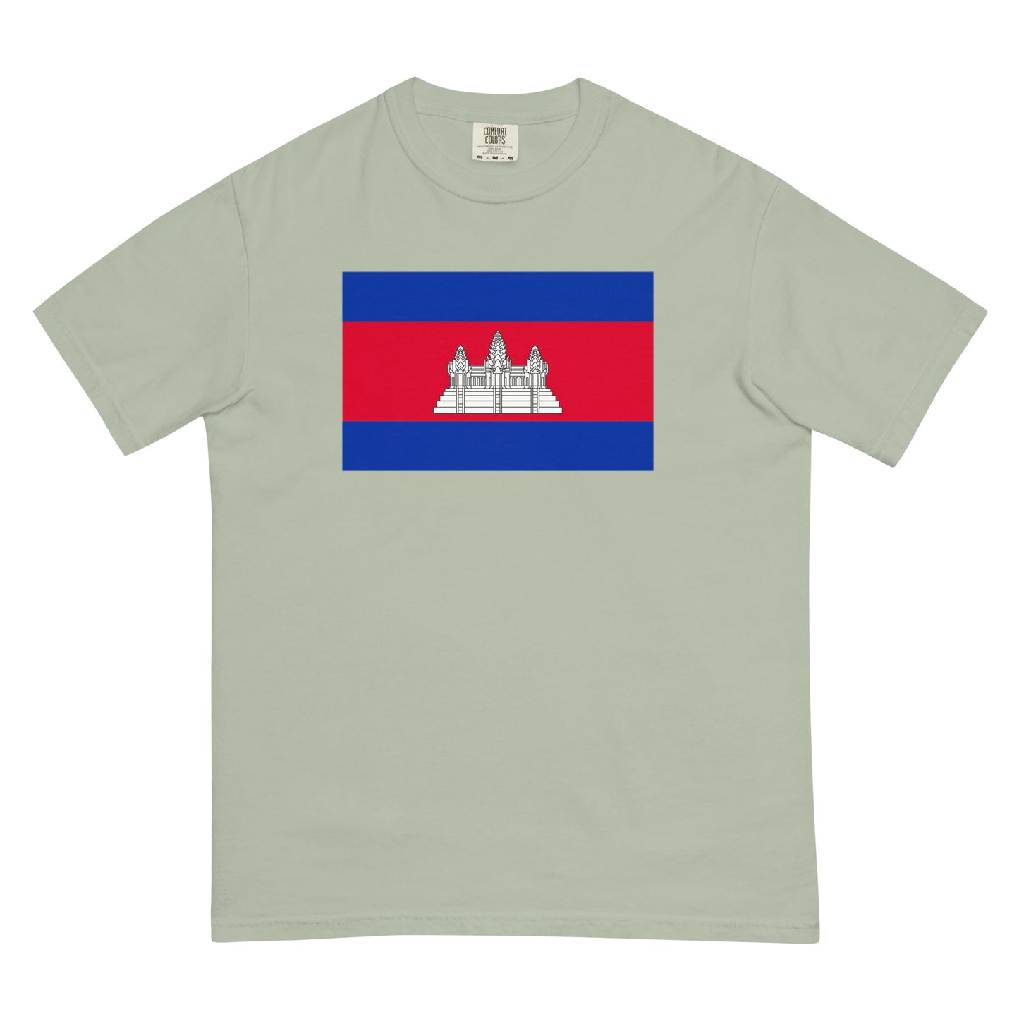 Bold Cambodia flag design tee in berry, large