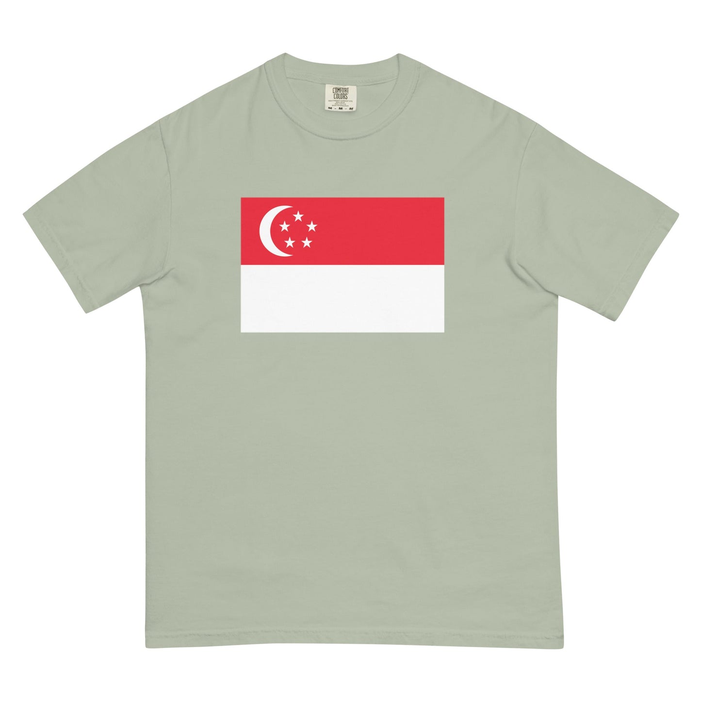 Bold Singapore flag design tee in black, small