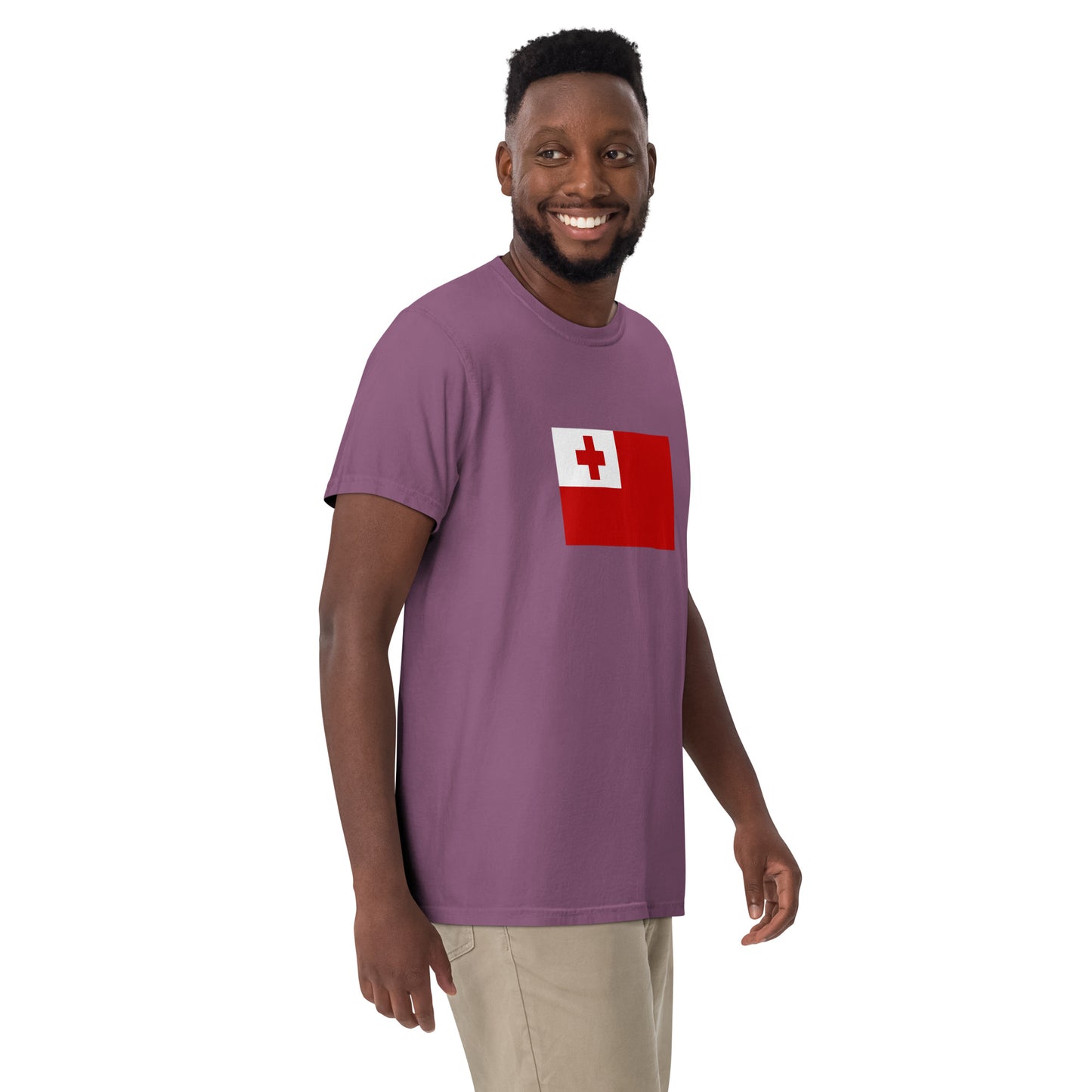 black shirt with Tonga flag design, extra large