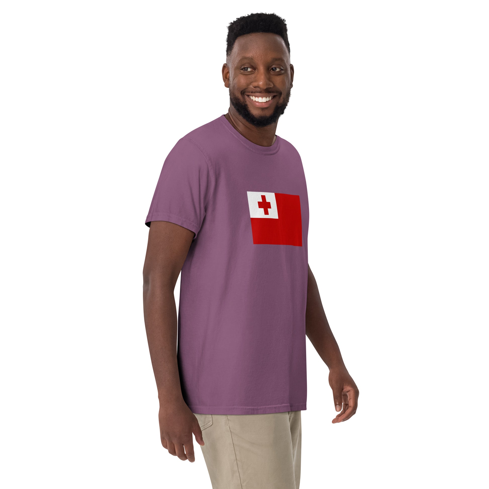 black shirt with Tonga flag design, extra large