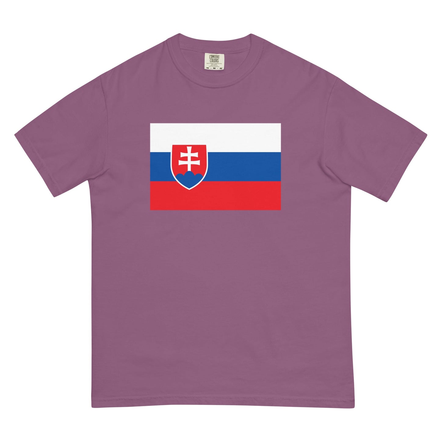 Stylish Slovakia flag t-shirt laid flat, 4X large, black