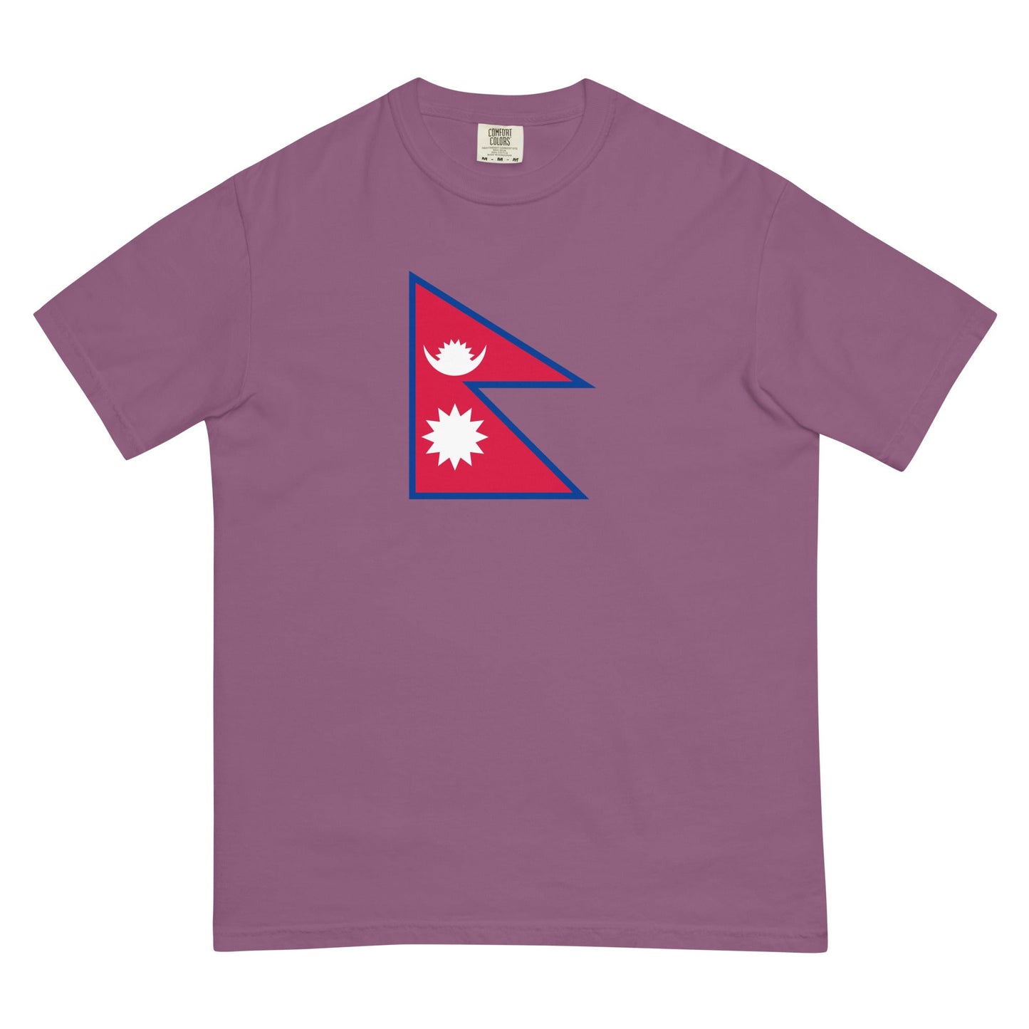 Flag tee representing Nepal in true navy, small