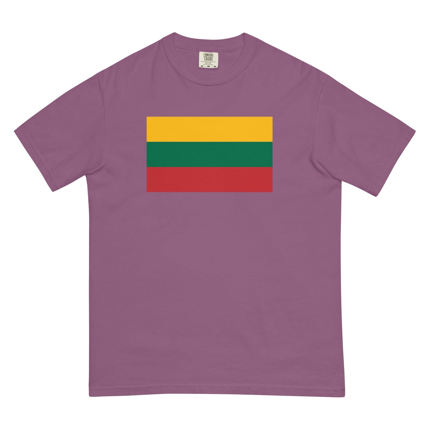 Bold Lithuania flag design tee in blue spruce, extra large