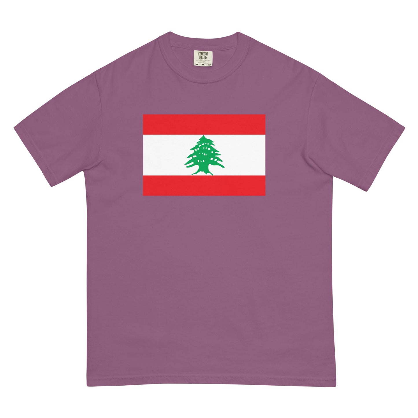 hemp shirt with Lebanon flag design, 2X large