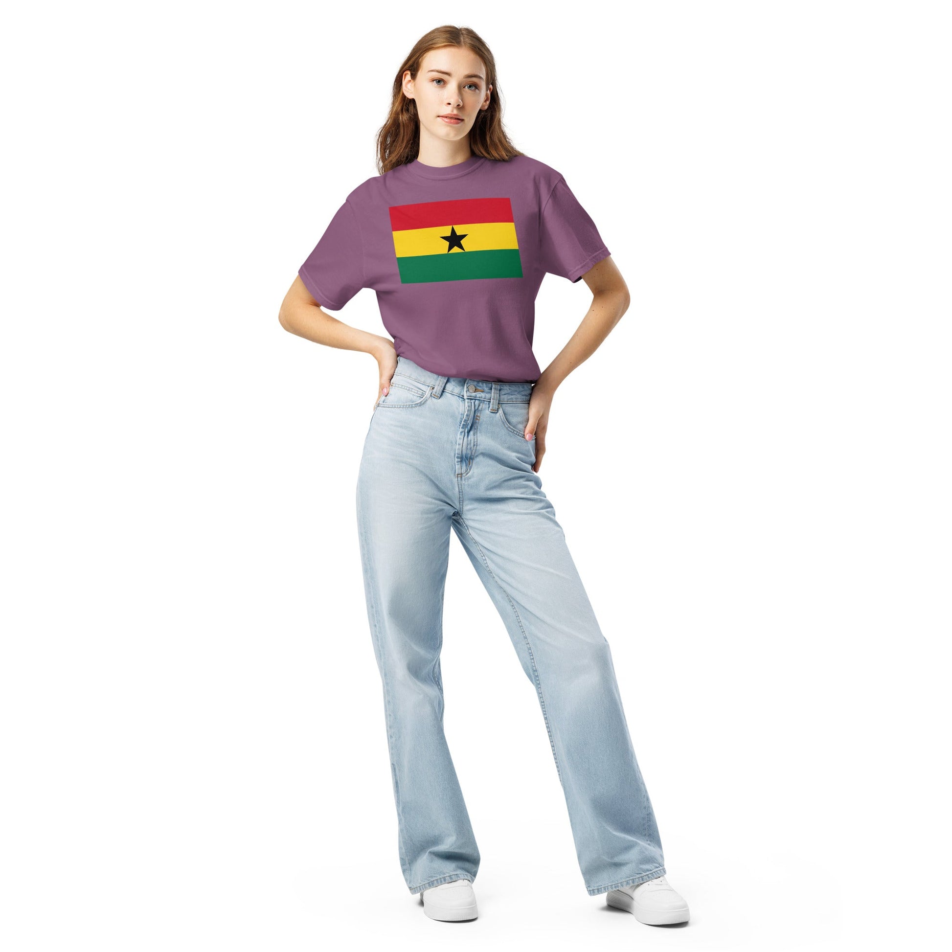 Flag tee representing Ghana in black, 2X large