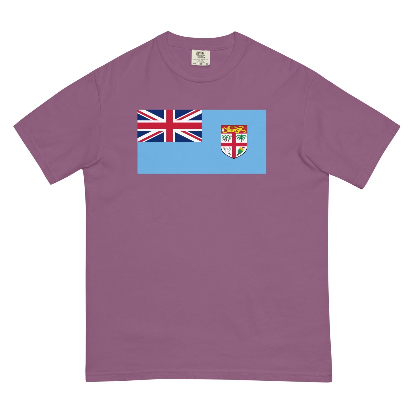 Bold Fiji flag design tee in blue spruce, 2X large