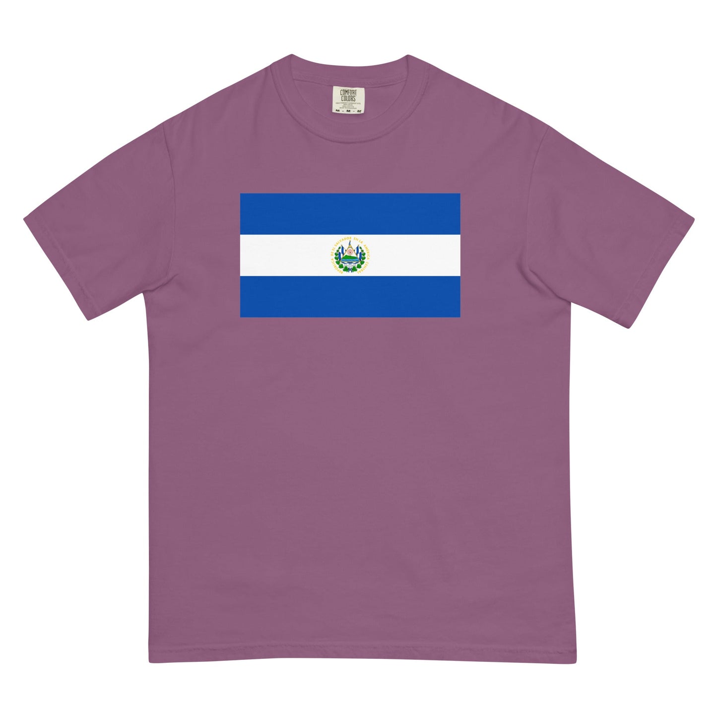 berry shirt with El Salvador flag design, large