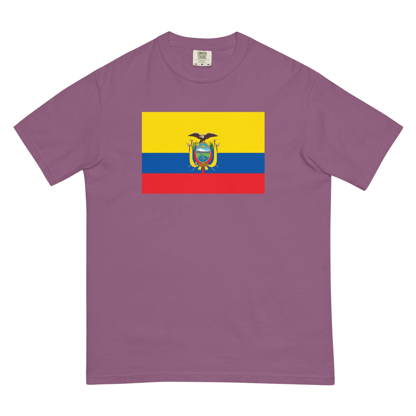 Bold Ecuador flag design tee in berry, 4X large