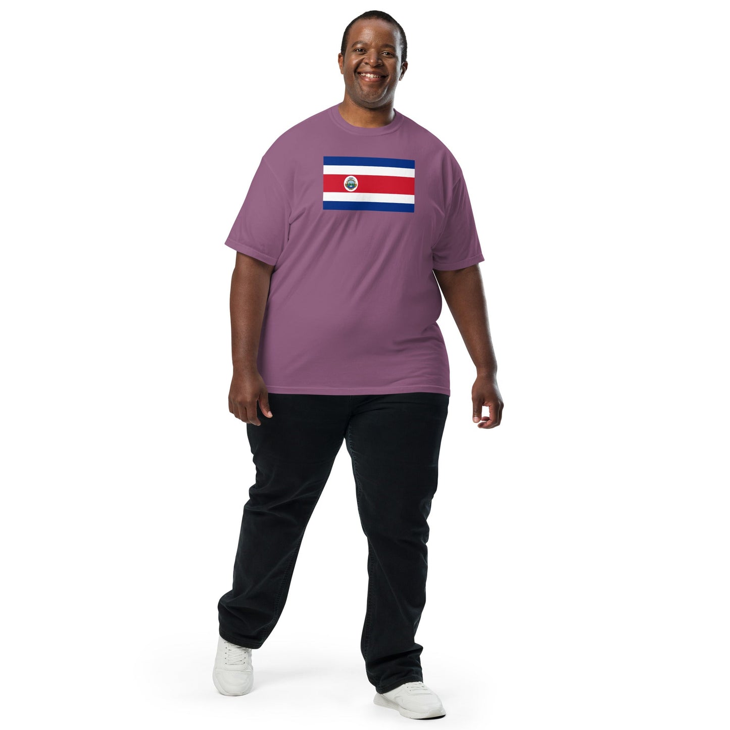 red shirt with Costa Rica flag design, medium