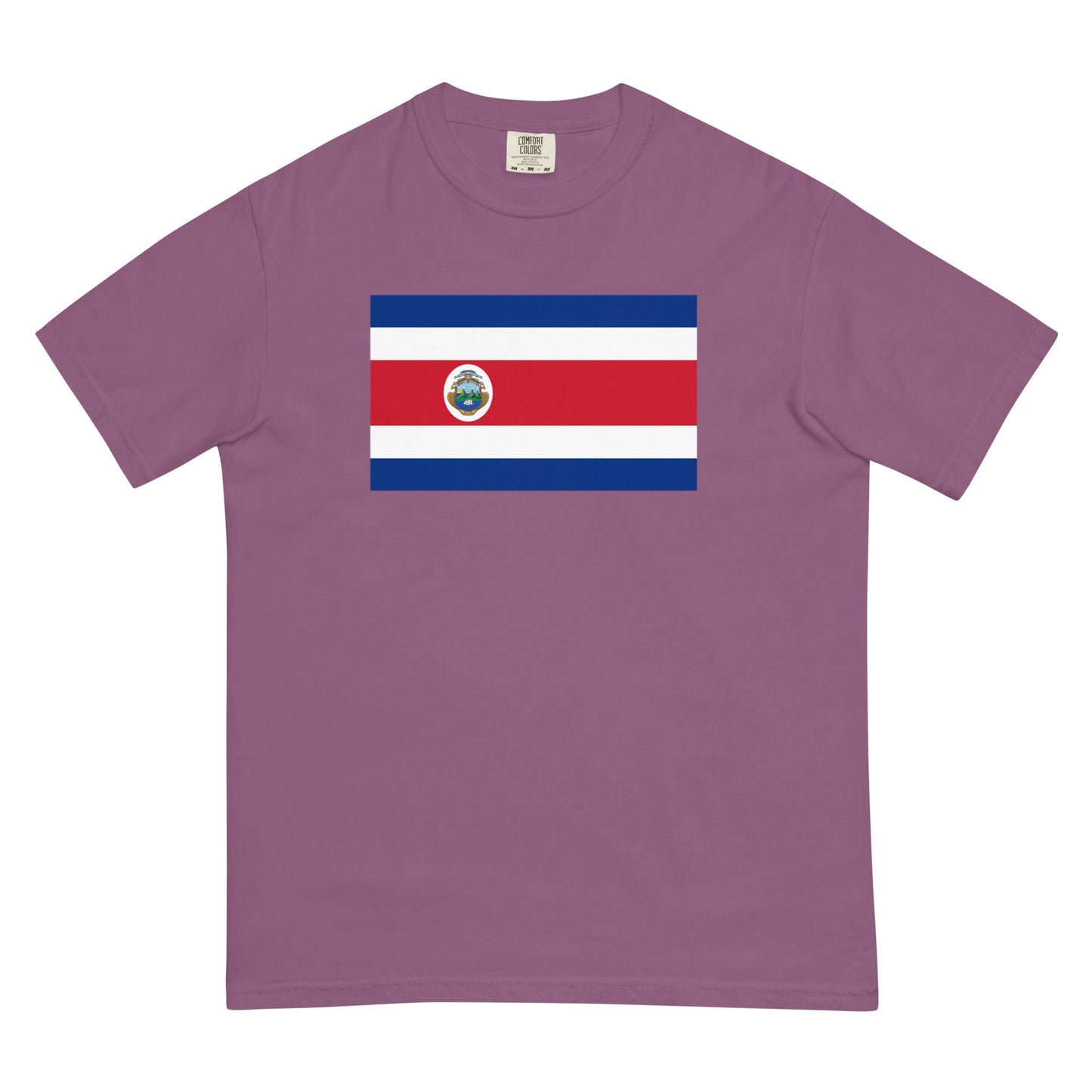 Bold Costa Rica flag design tee in berry, 2X large