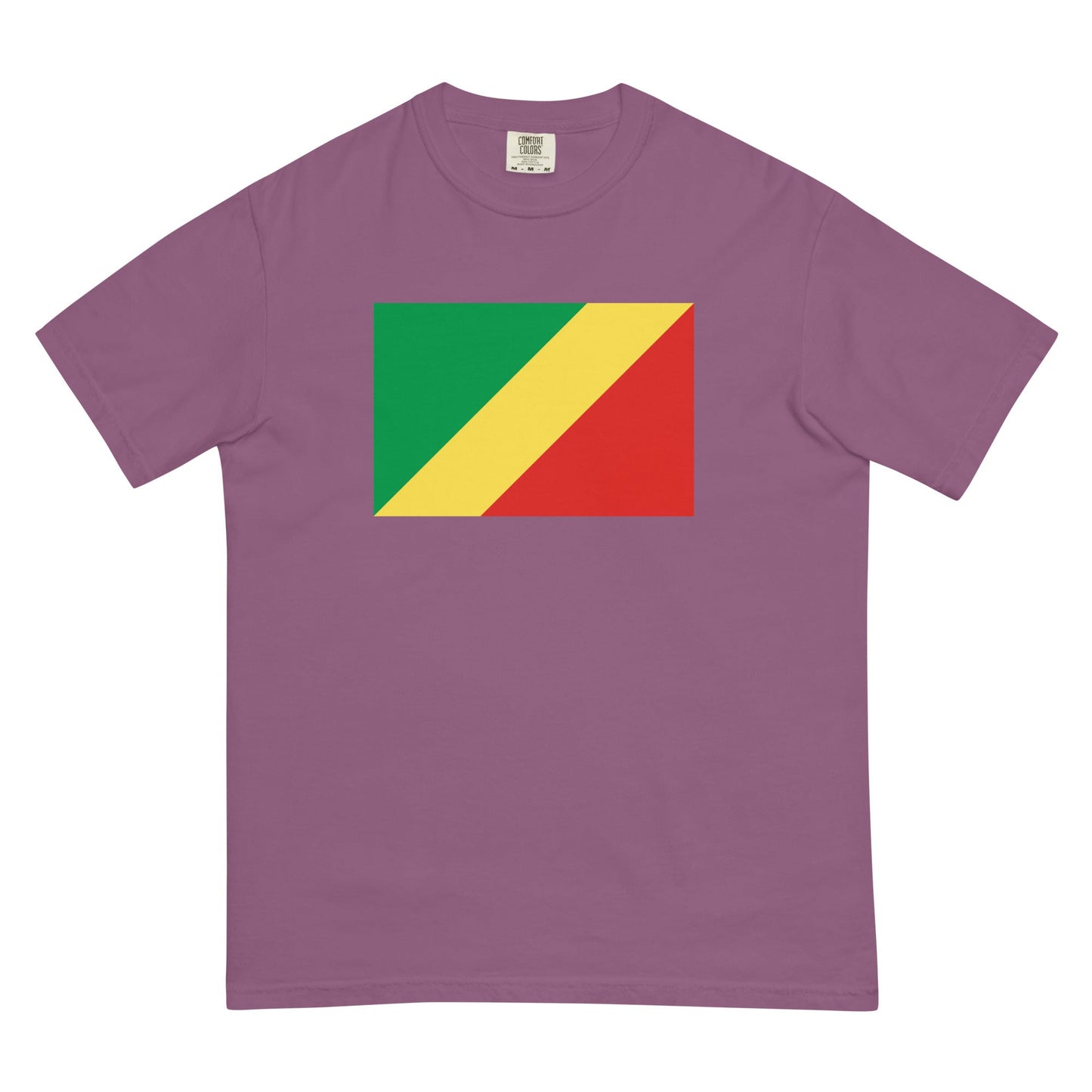 Bold Congo Congo Brazzaville flag design tee in blue spruce, 3X large