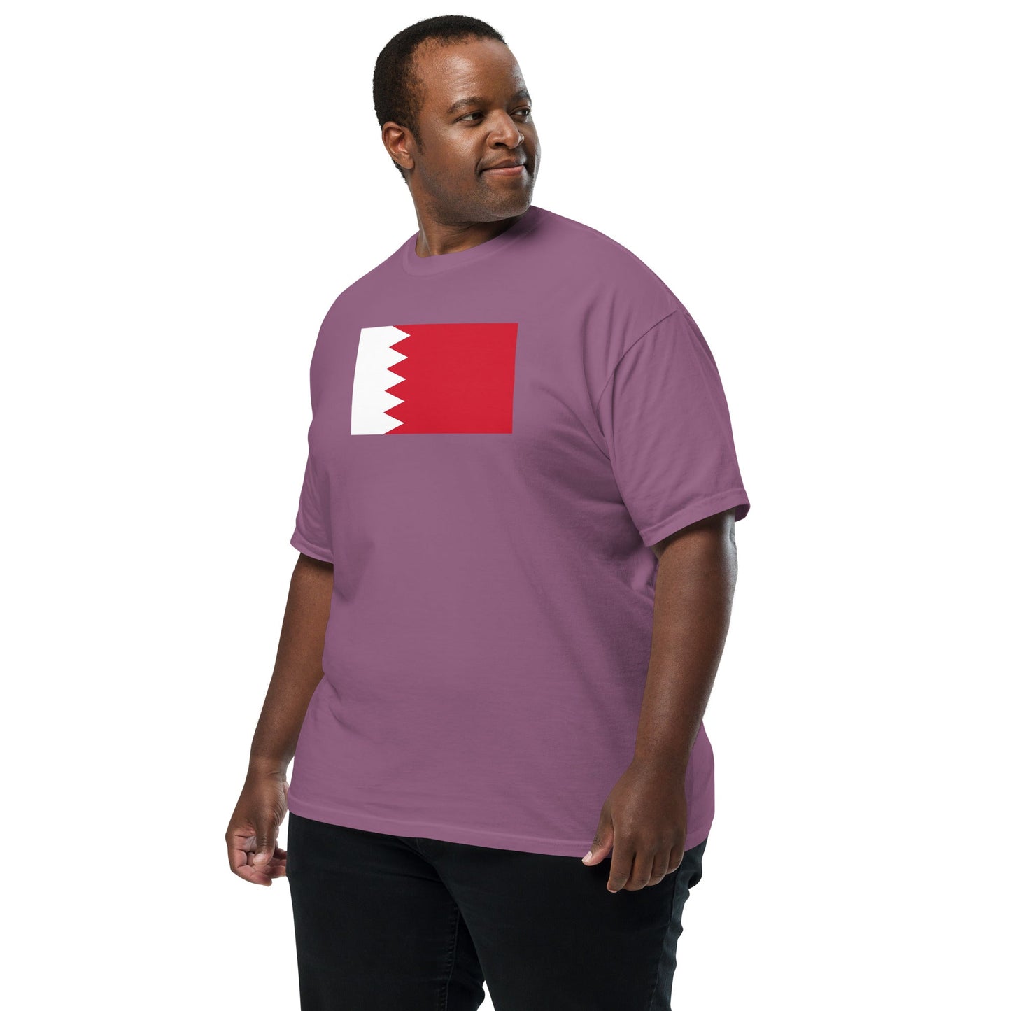 true navy shirt with Bahrain flag design, extra large