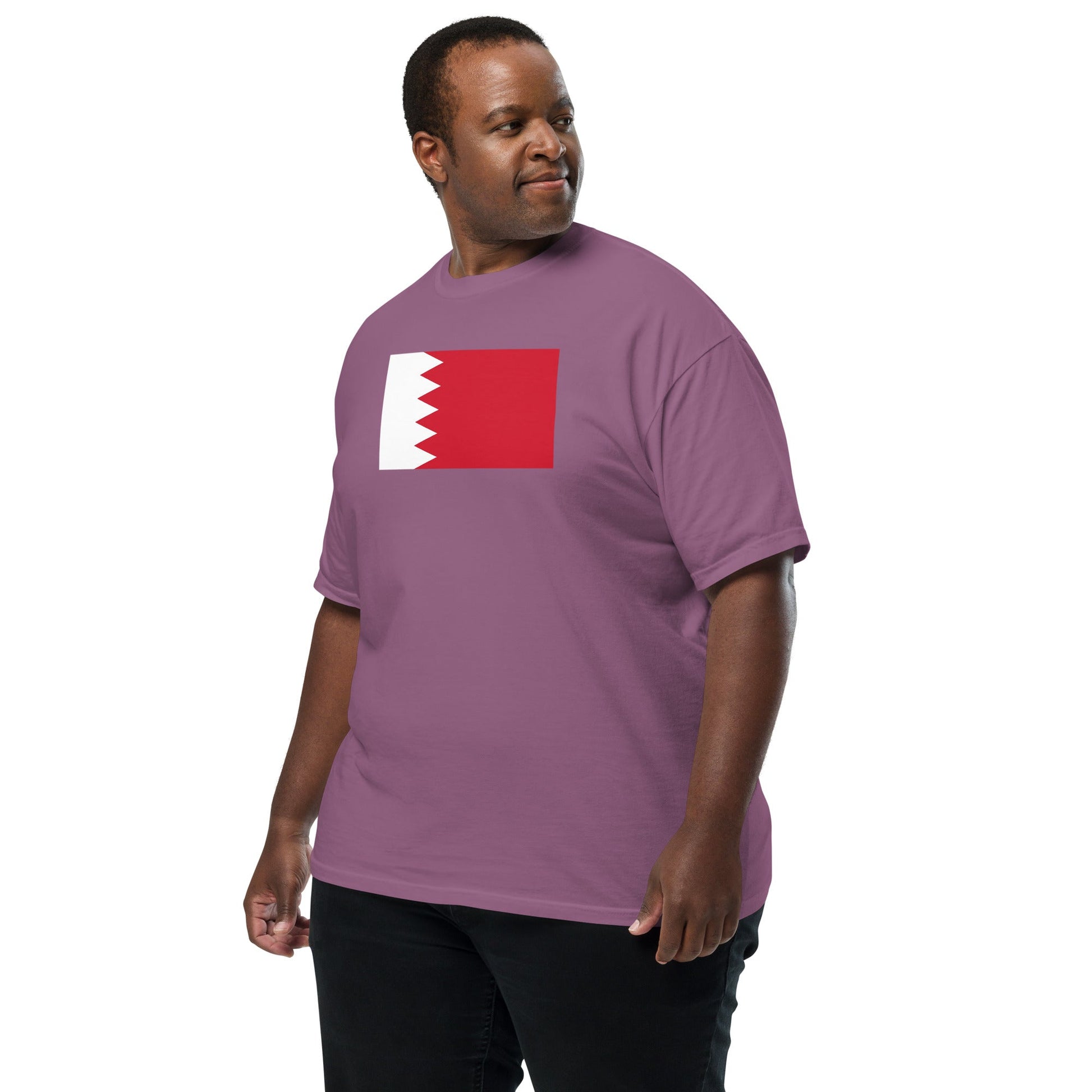 true navy shirt with Bahrain flag design, extra large