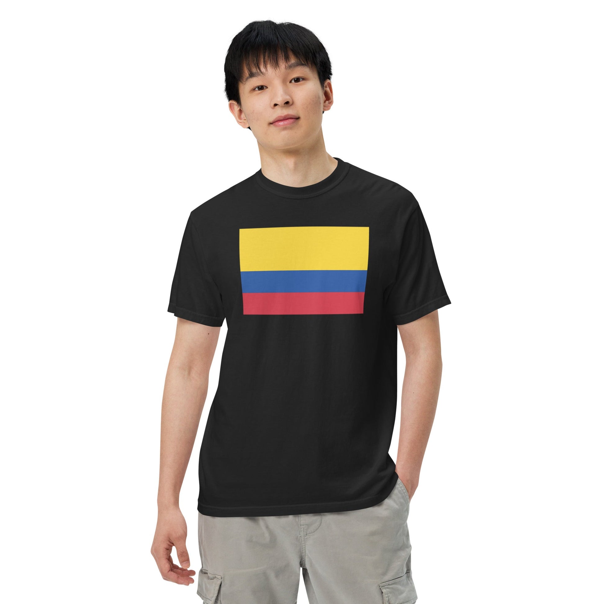 Flag tee representing Colombia in black, extra large