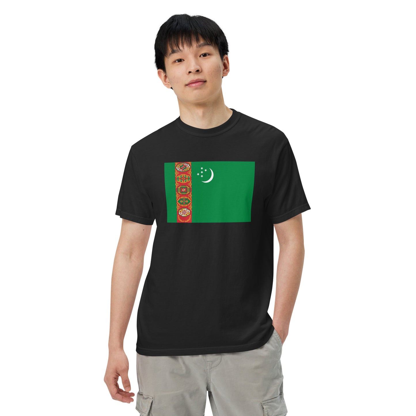Turkmenistan national shirt, 2X large, in black