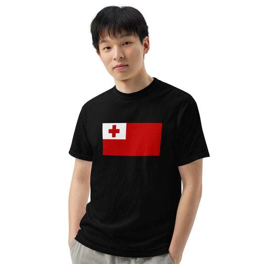 black shirt with Tonga flag design, medium