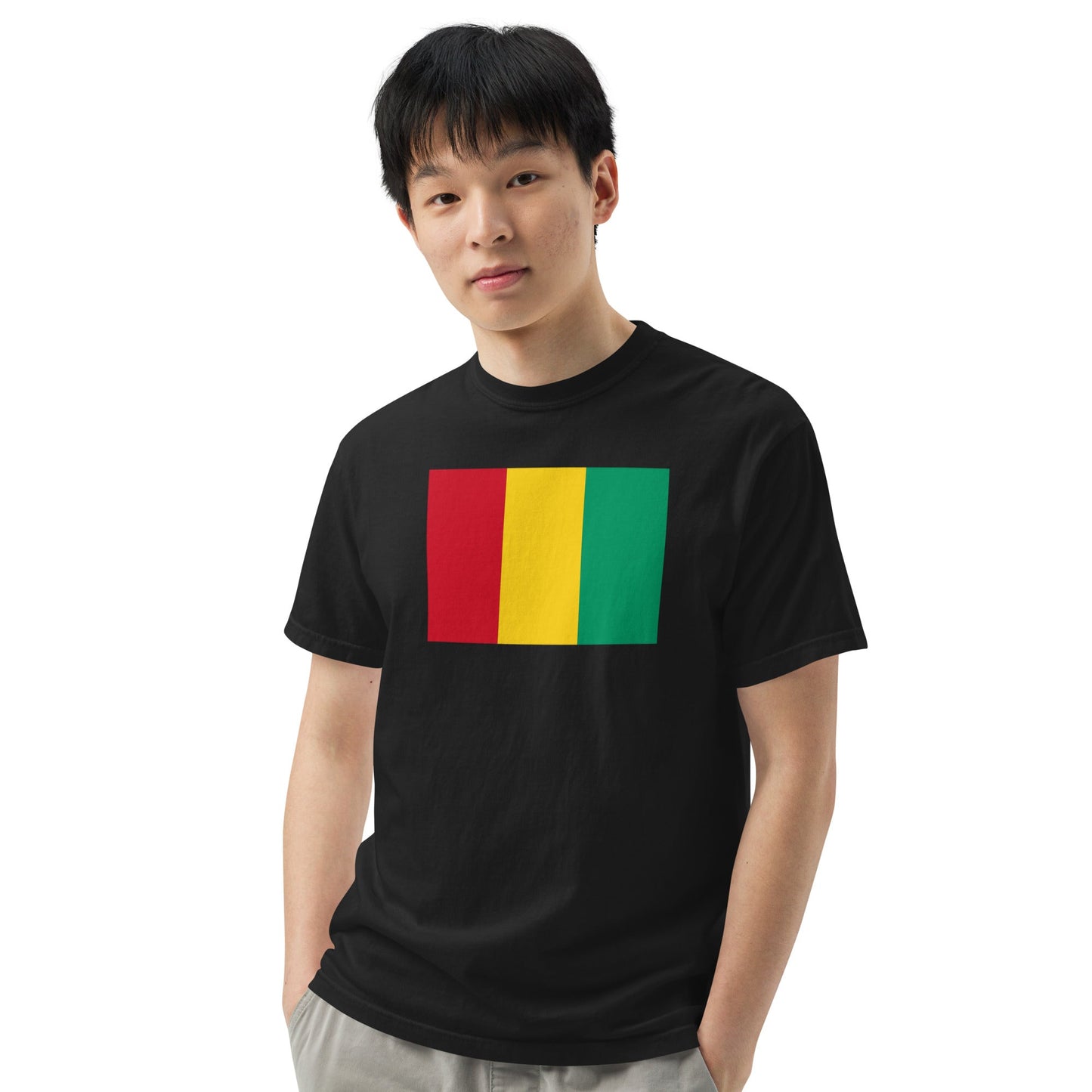 black shirt with Guinea flag design, extra large