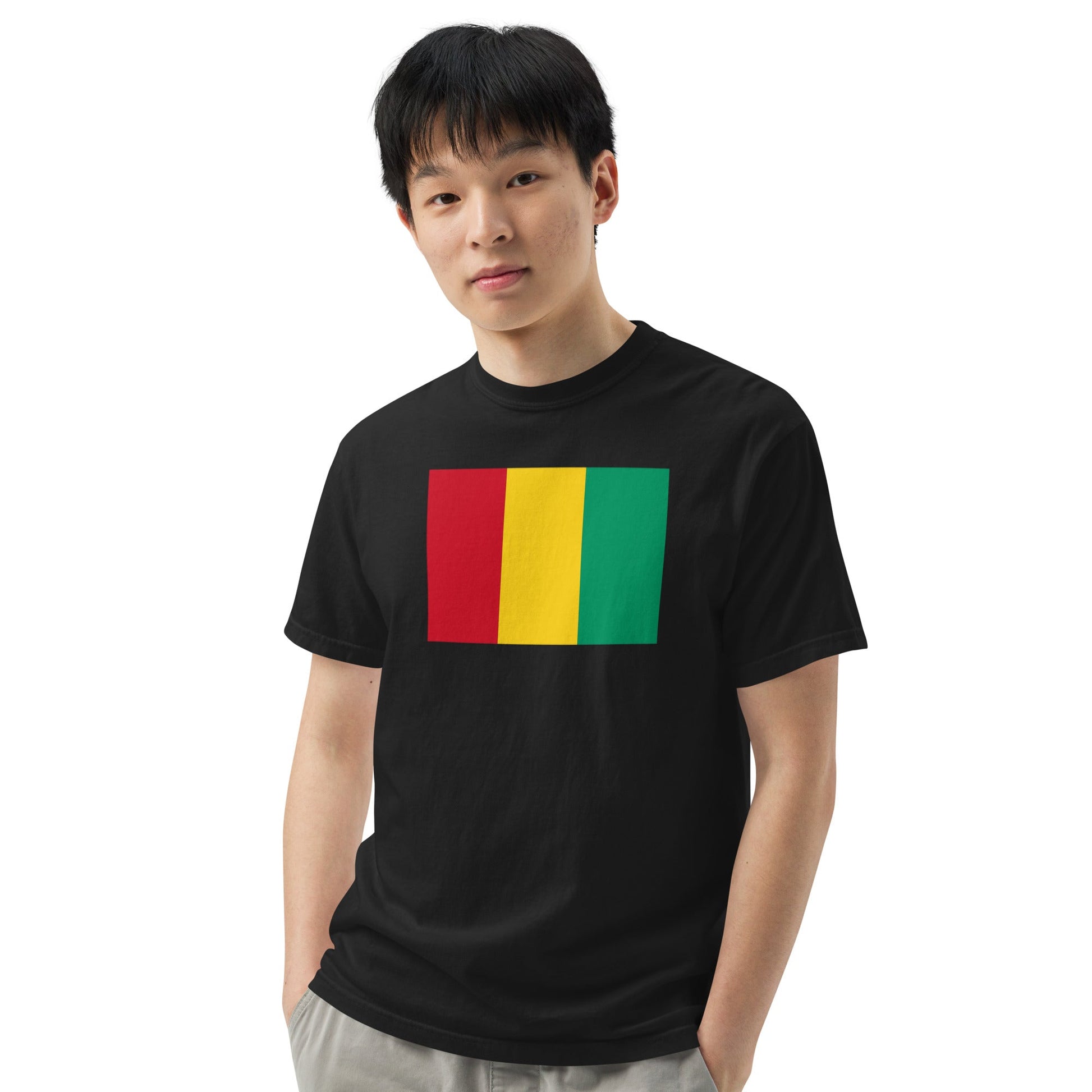 black shirt with Guinea flag design, extra large