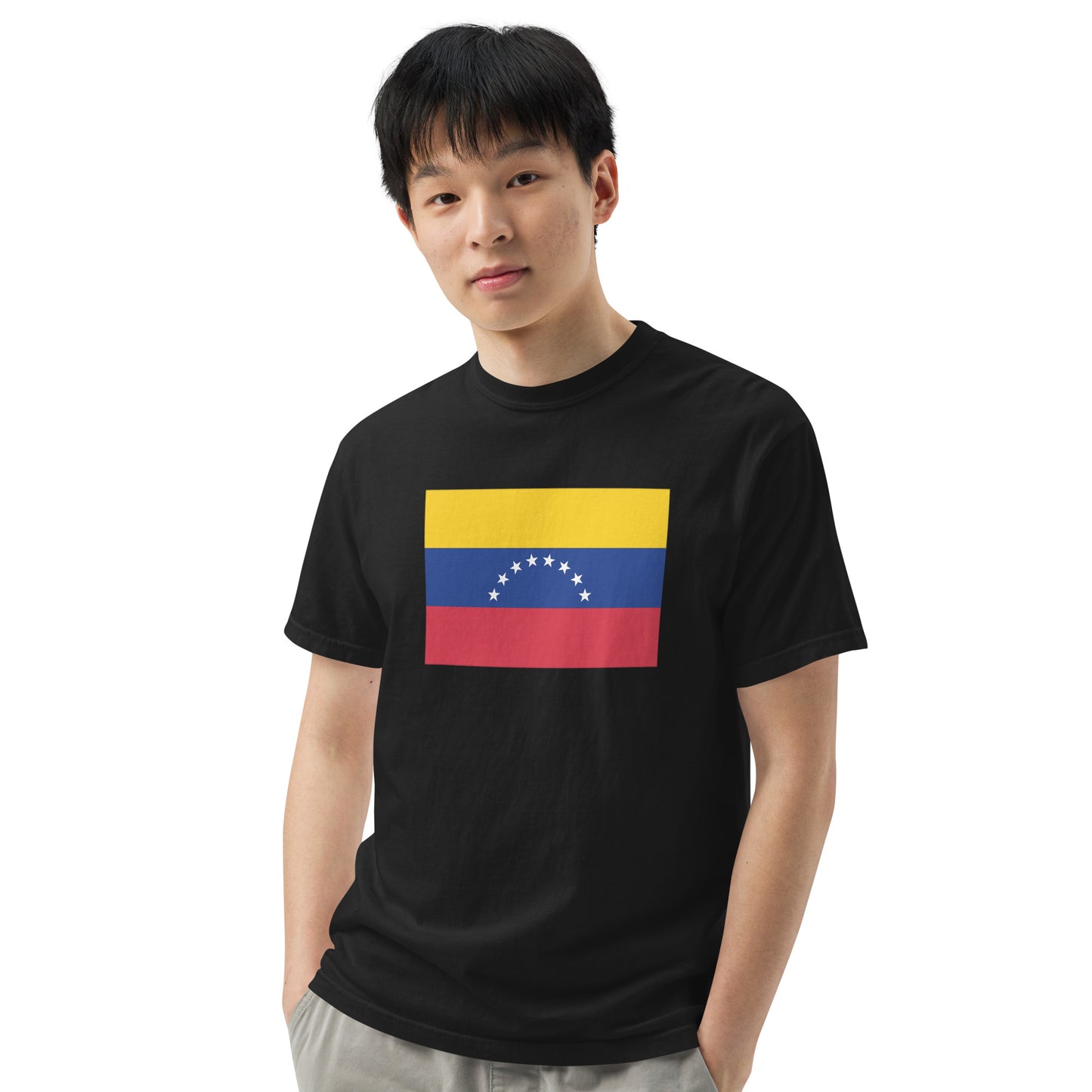 Venezuela flag shirt in blue spruce, size medium