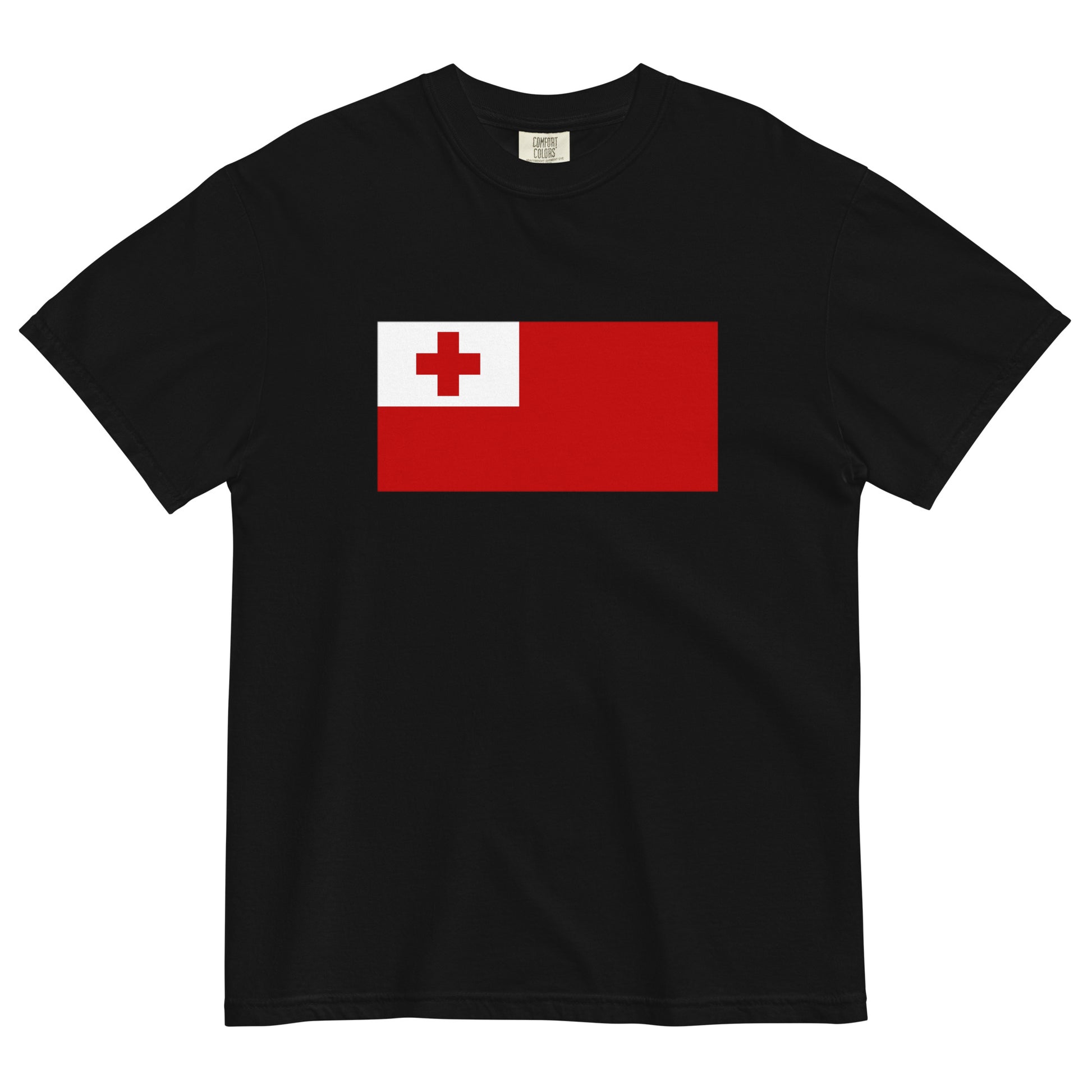 black shirt with Tonga flag design, 3X large
