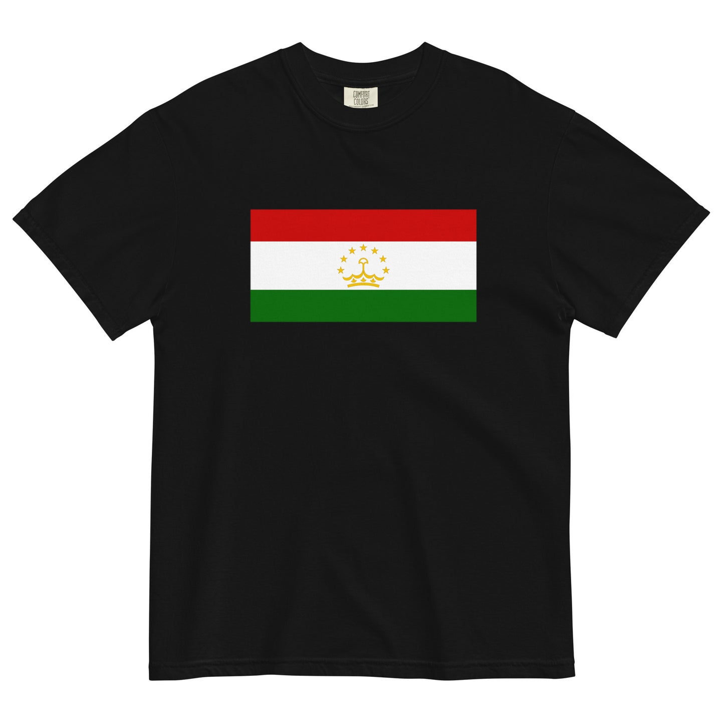 Flag tee representing Tajikistan in black, 3X large