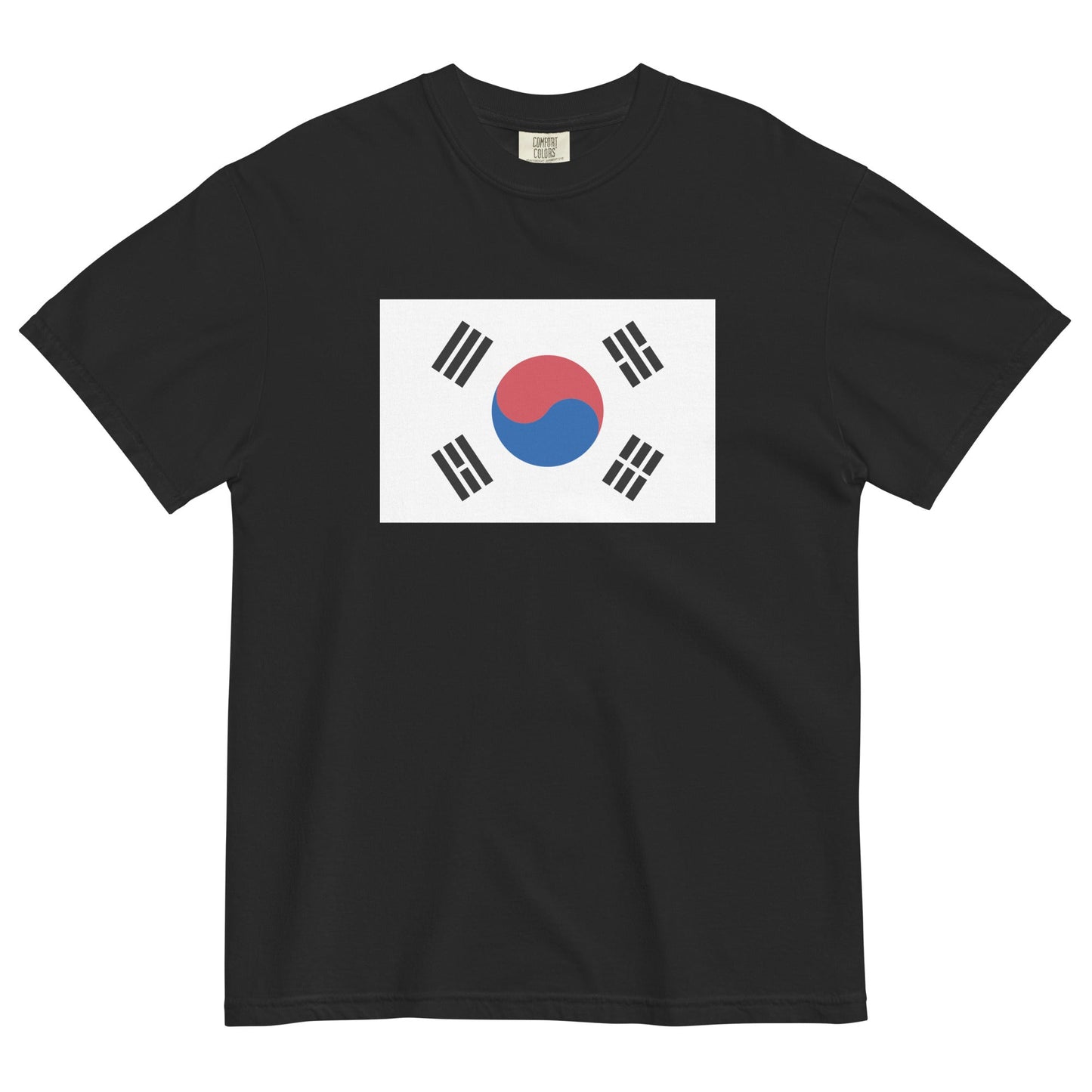 Flag tee representing South Korea in black, extra large