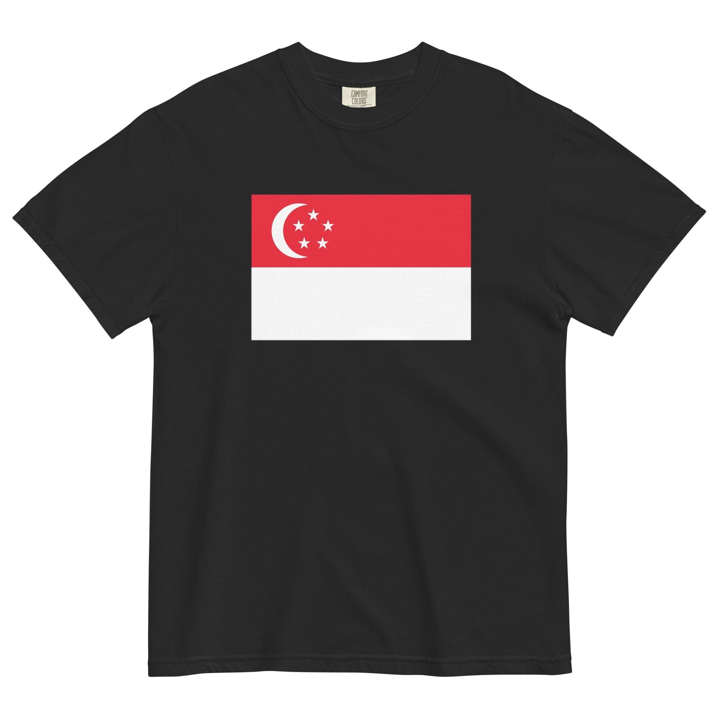 Flag tee representing Singapore in black, 3X large