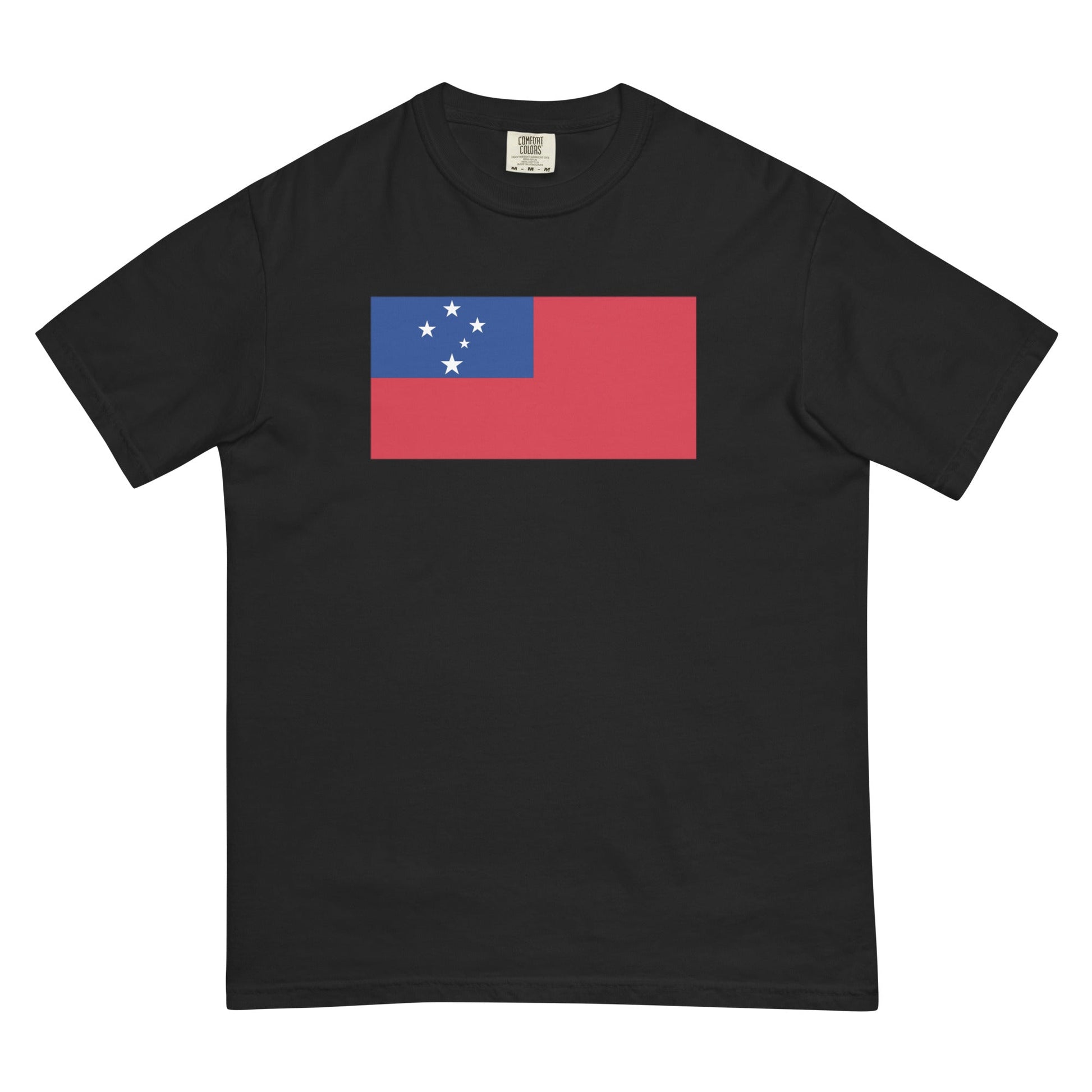 black shirt with Samoa flag design, 4X large