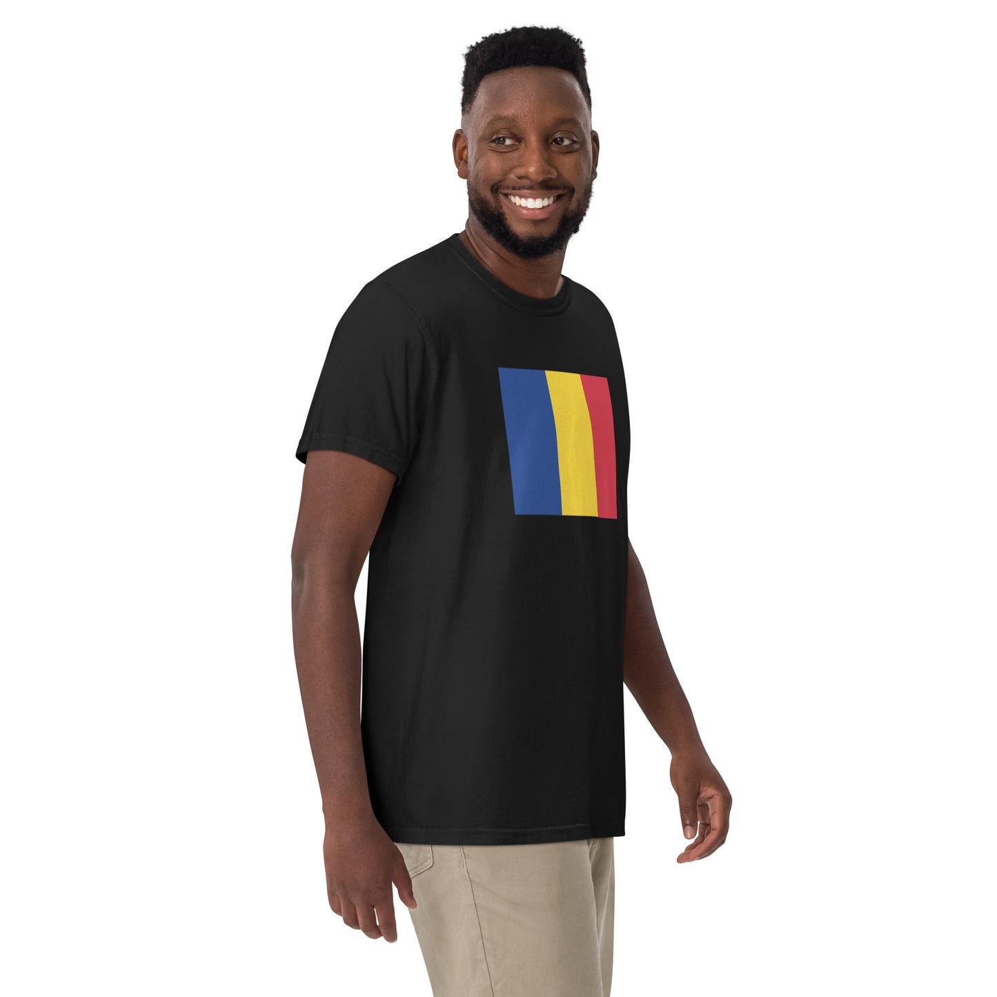 Romania flag shirt in black, size 2X large