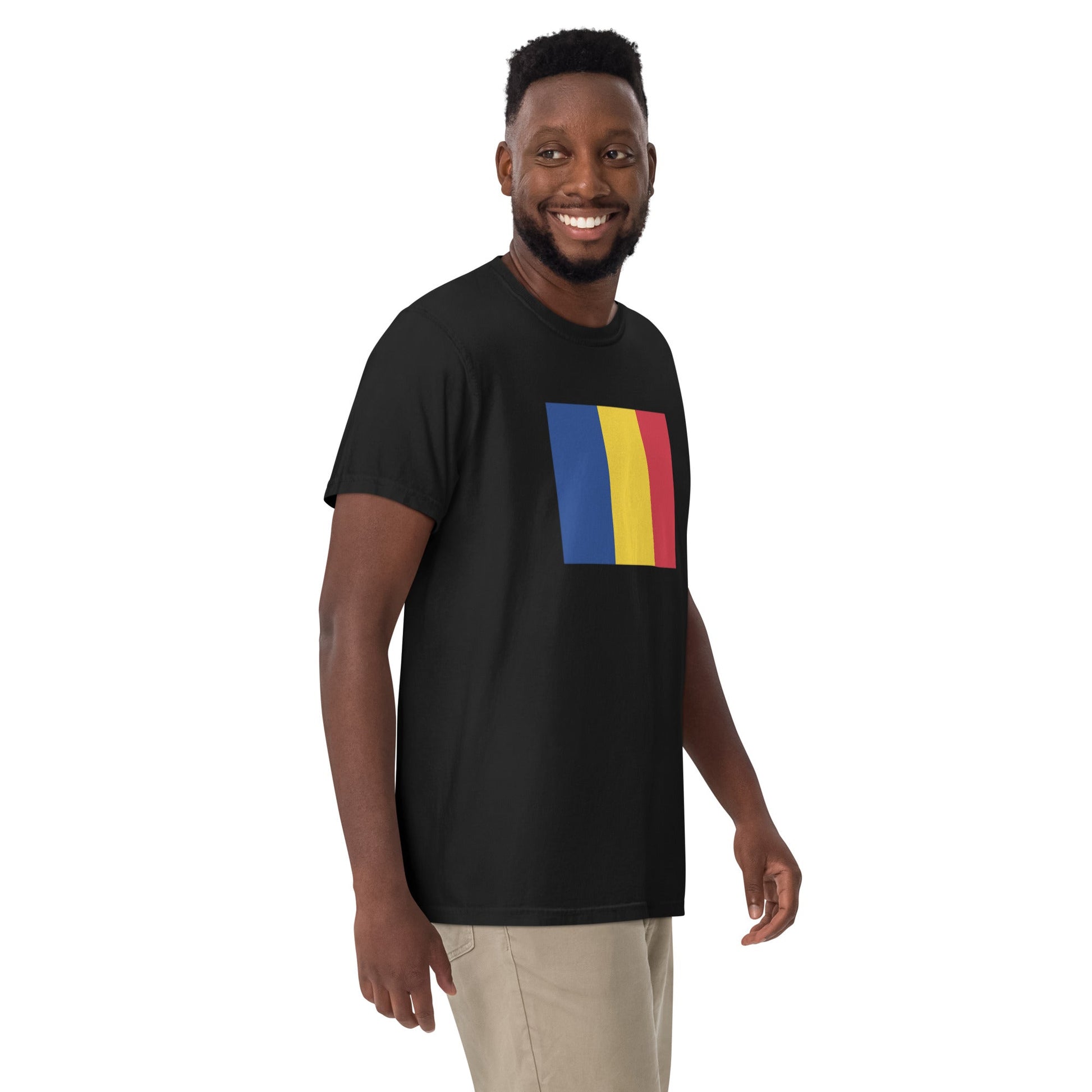 Romania flag shirt in black, size 2X large