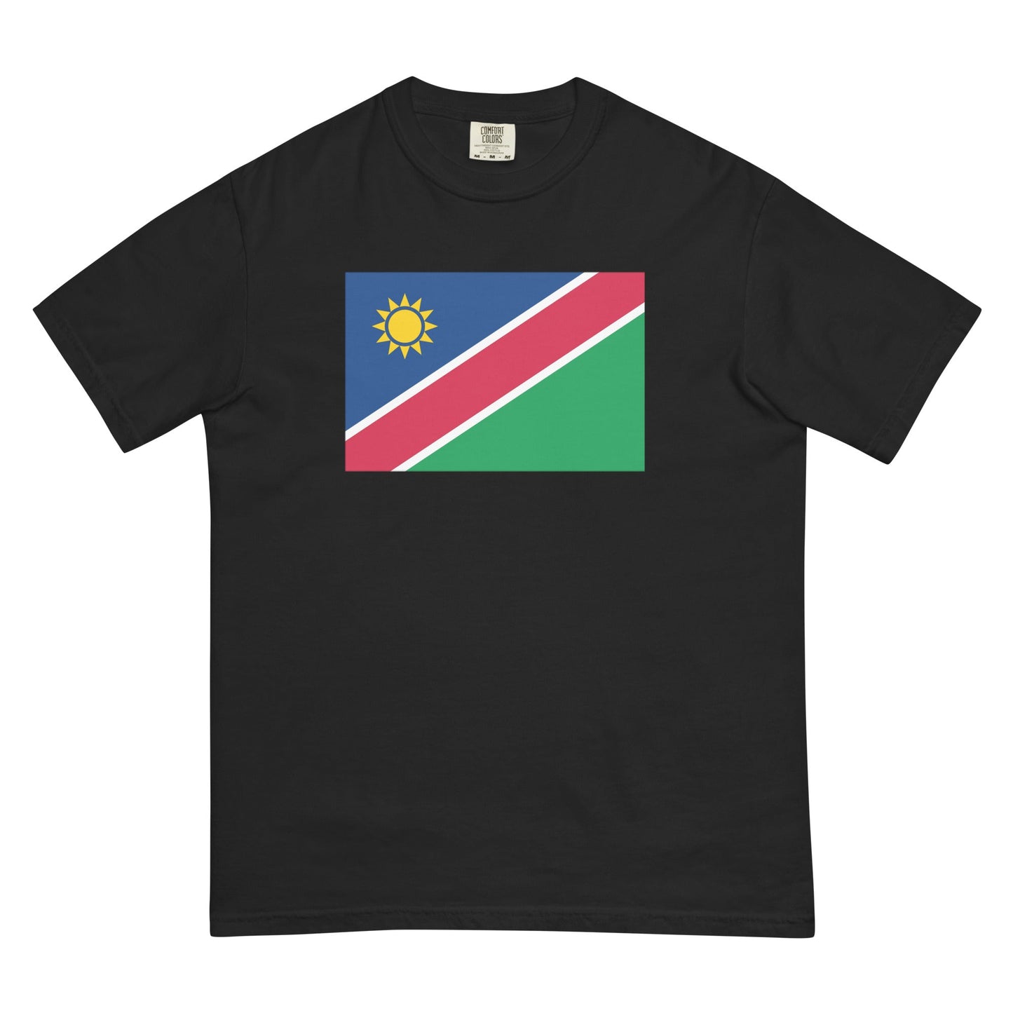 Flat lay of red Namibia flag tee, 4X large size
