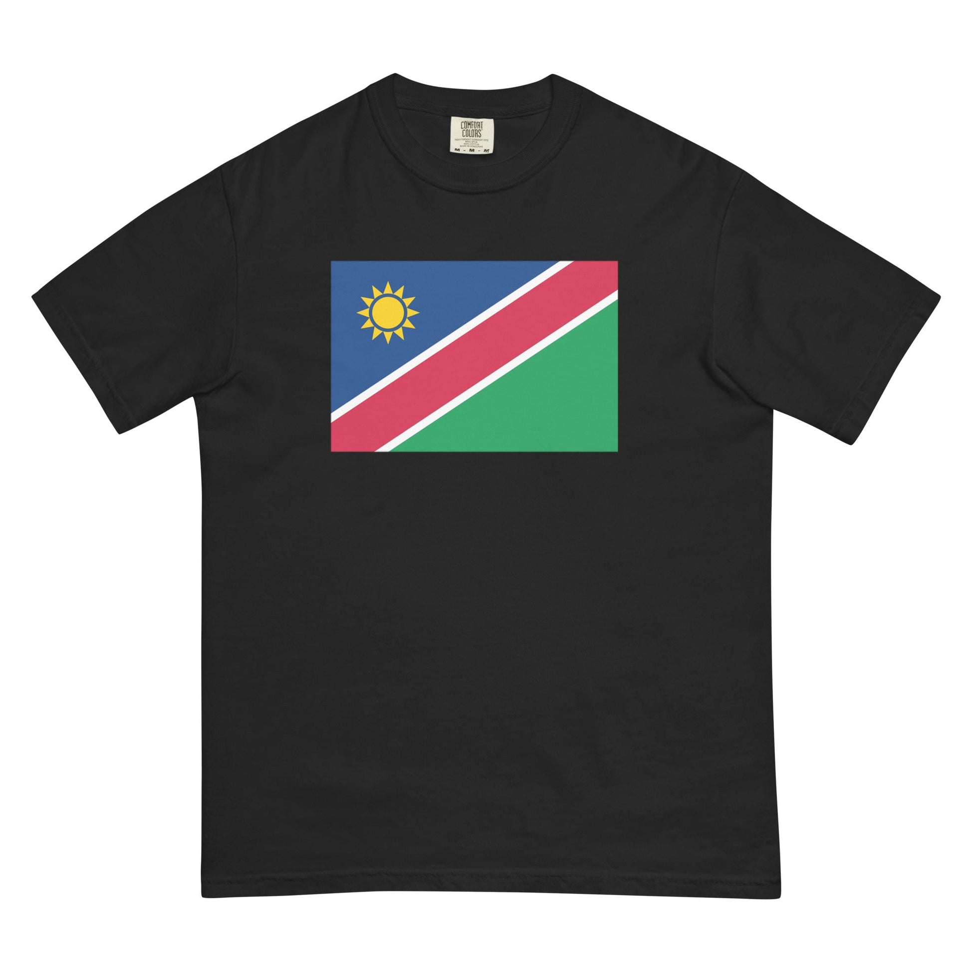 Flat lay of red Namibia flag tee, 4X large size