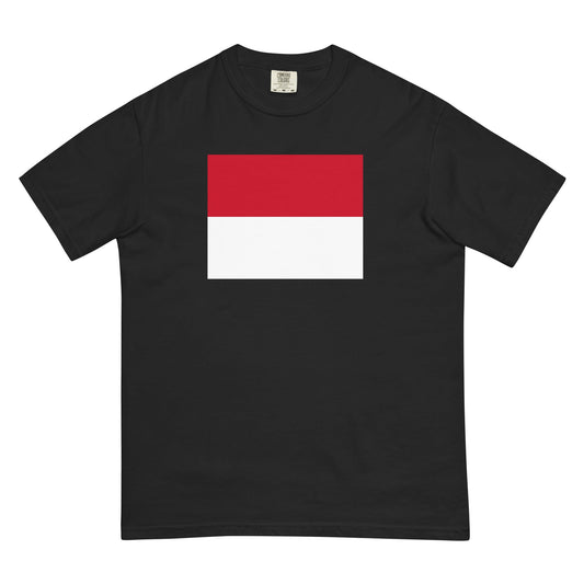 black shirt with Monaco flag design, small