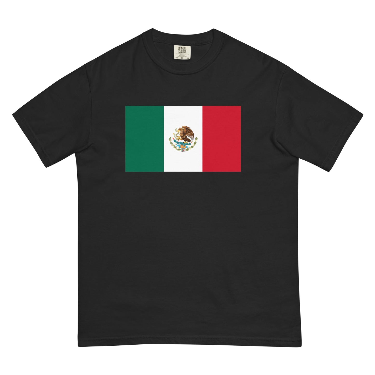 Stylish Mexico 1 flag t-shirt laid flat, 3X large, red